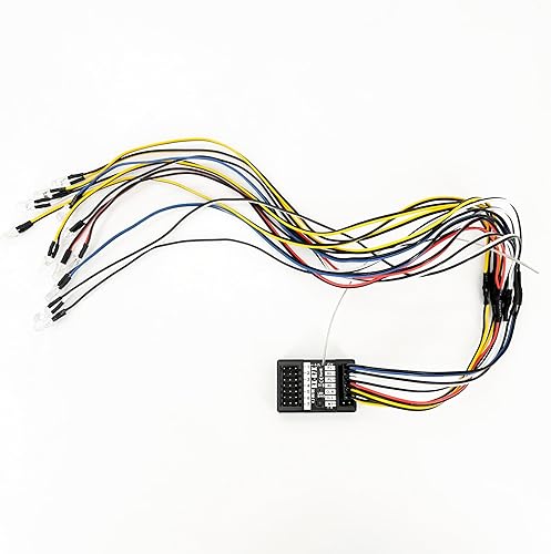 Miniatura 8 de NEEBRC Transmisor RC de 7 canales con receptor, sistema de control de luz integrado y juego de 12 luces LED, control remoto de radio de 2.4 GHz para
