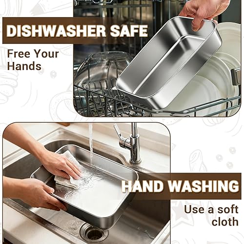 Miniatura 6 de Bestdin Juego de moldes rectangulares para tartas de 8.7 x 5.7 x 2.4 pulgadas, antiadherentes y a prueba de óxido, de acero inoxidable con 100