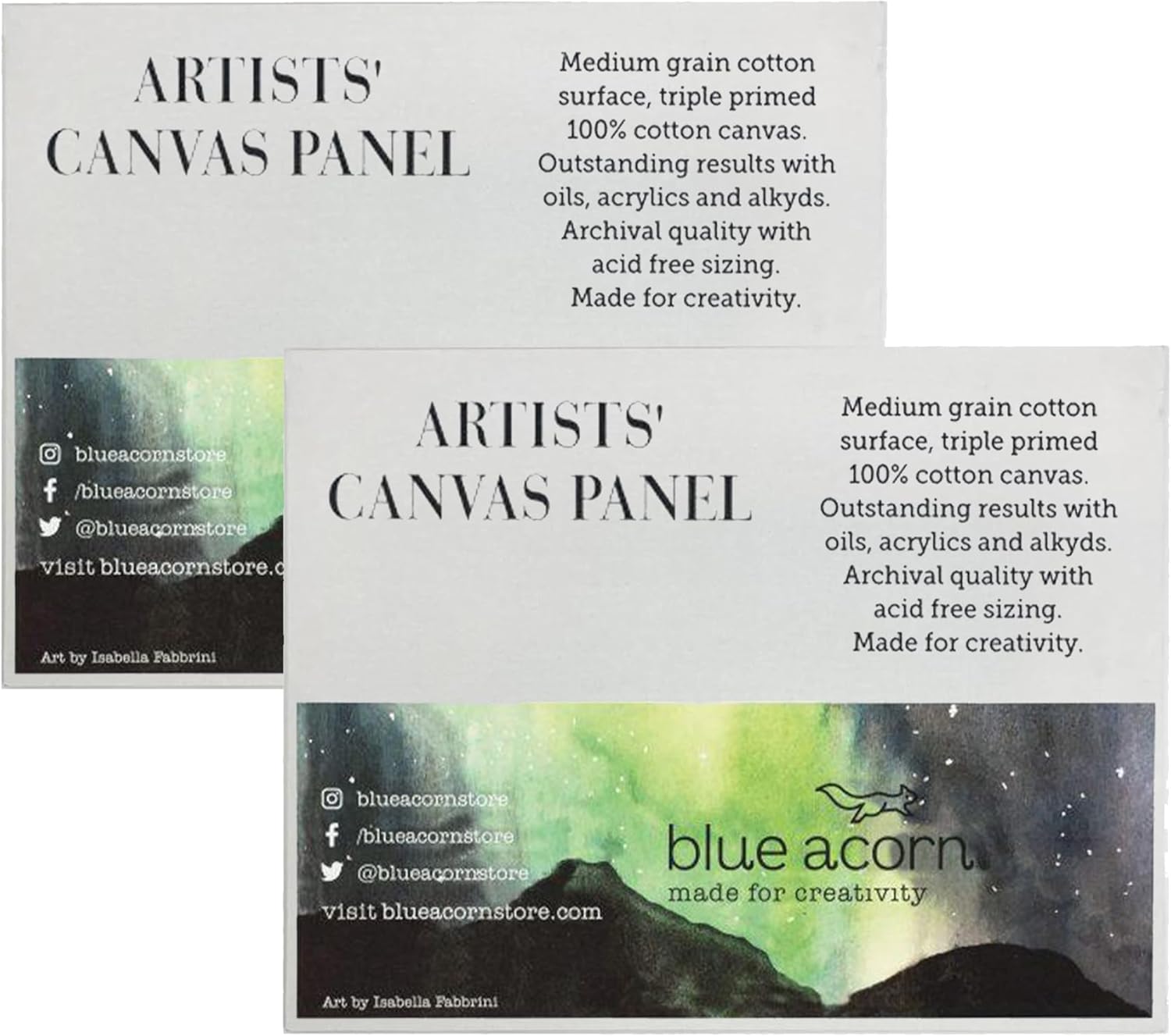 Artists Canvas Board - 16x20 inches (406 x 508 mm), 100% Cotton, Triple Primed, Acid-Free - Premium Quality, Ready-to-Use Canvas Panel for Painting and Artwork