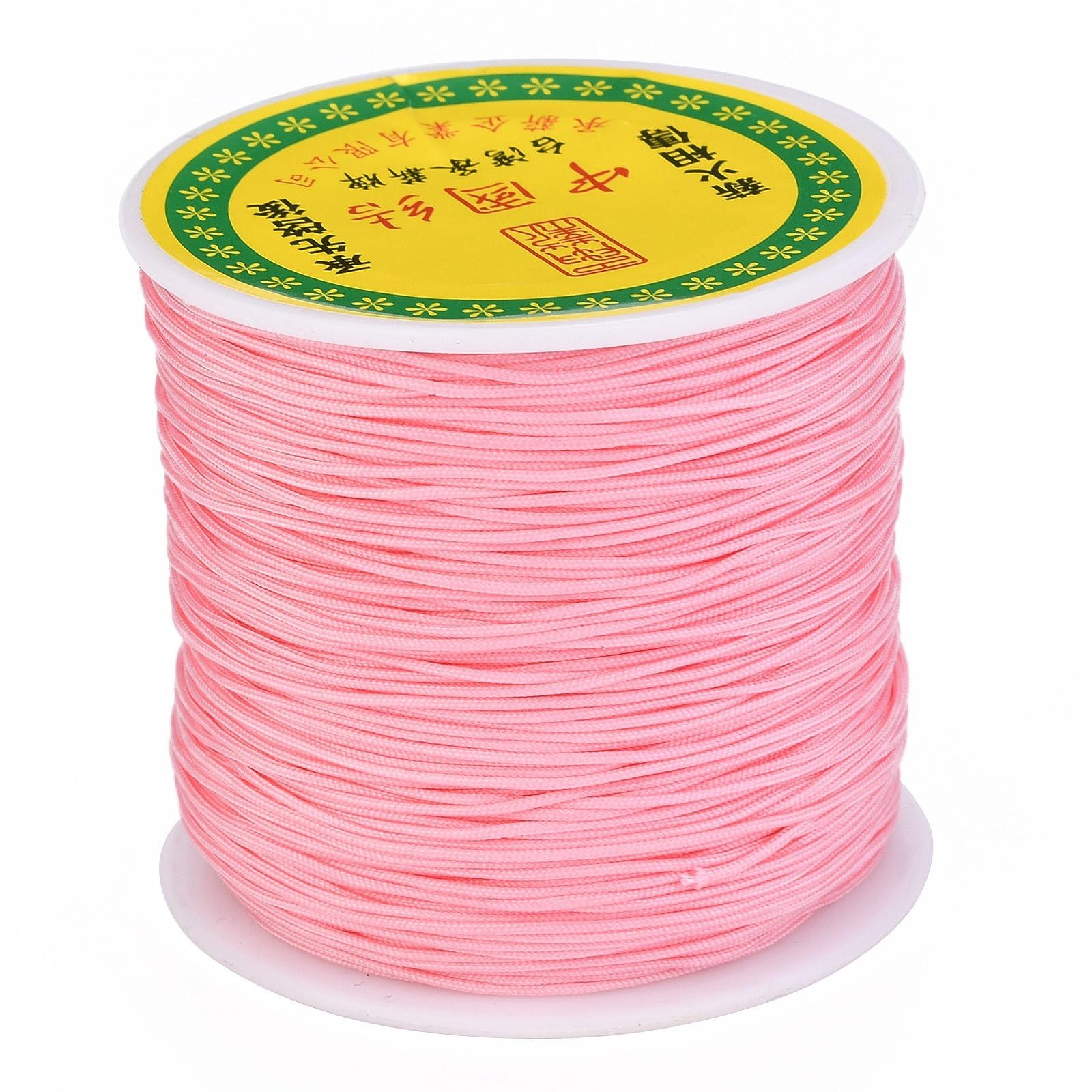0.8mm Nylon Beading Thread Cord 100yards/roll Macrame Chinese Knotting Cord String for DIY Necklace Bracelet Craft Jewellery Making,LightCoral — image 1