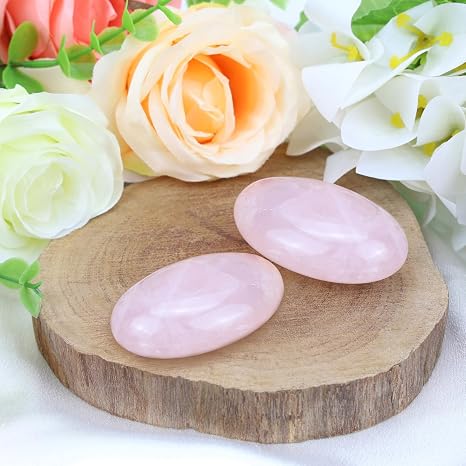 1 x 2.4 inch rose quartz gemstones large pink crystal oval healing crystal for Reiki healing Wiccan deliveries balancing meditation accessories