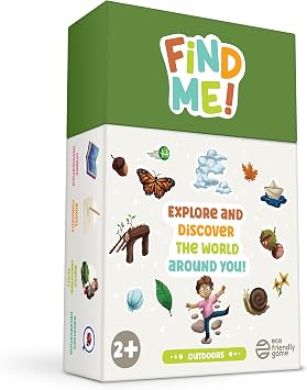 Oh Happy Games - Find Me! Outdoors - Nature Scavenger Hunt Card Game for Kids & Toddlers - 56 Cards, 3 Game Modes - Ages 2-6+ Screen-Free Outdoor Fun - Made in Europe
