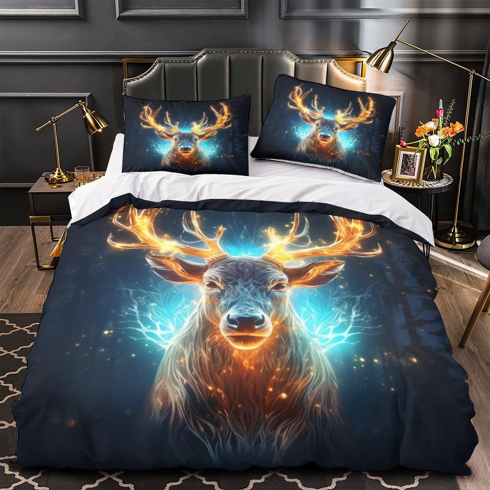 Stampato in 3D Pronipote tibetano Copertina Stampata Microfibra Disegnata Set Di Biancheria Da Letto Cura Facile Con 2 Federe,Double（200x200cm）, Per Adolescenti E Adulti