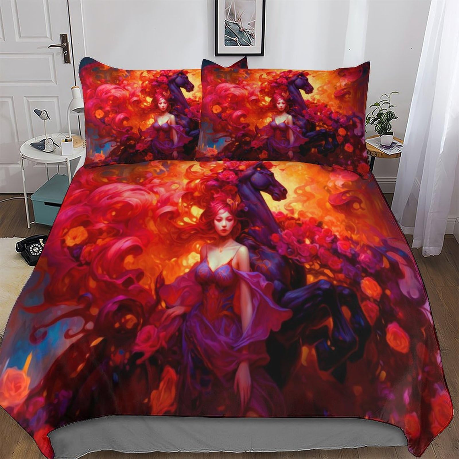 Housse de couette fermeture éclair finie la couette qui glisse parure de lit cheval 220x240