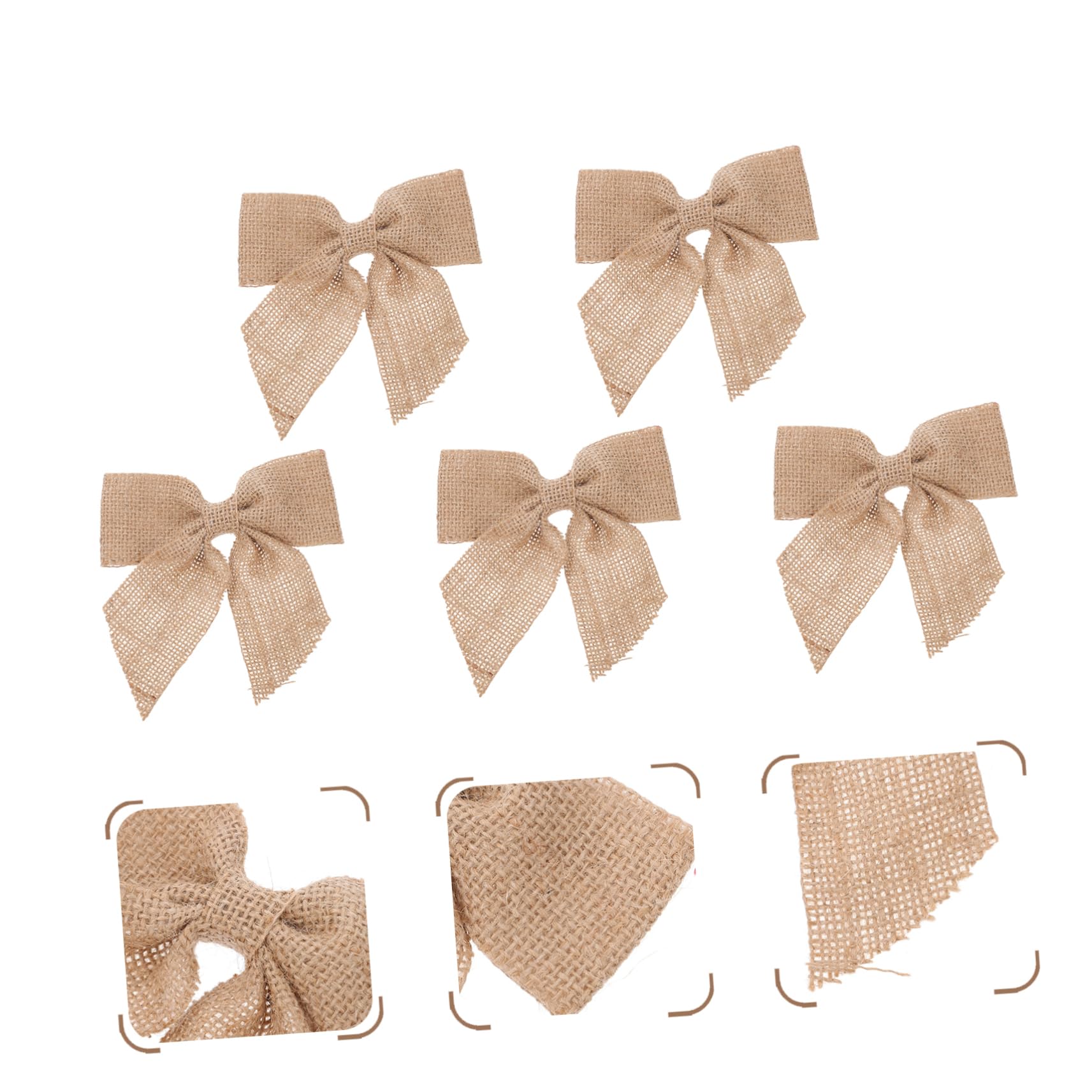 LABRIMP 30stücke Handgefertigte Jute Schleifen Für Weihnachts Und Hochzeitsdekoration Stilvolle Bow-Dekorationen Aus Naturmaterialien Für Festliche Anlässe