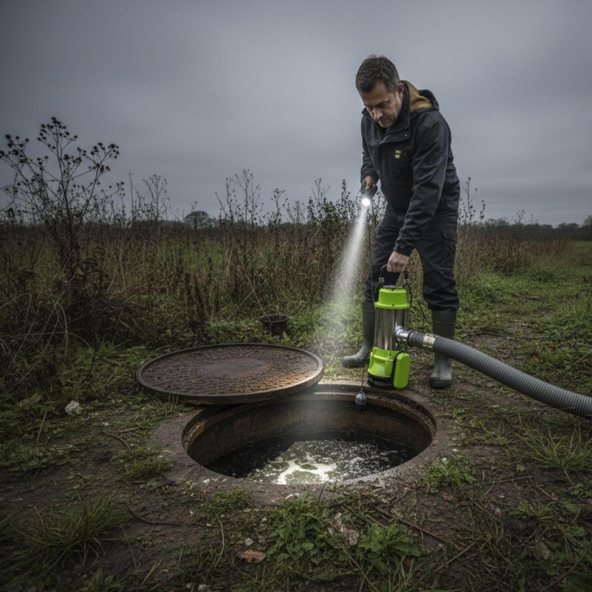 VITO - Pompe de relevage Eaux usées 1500W Egouts Caves Inondées Acier Inoxydable