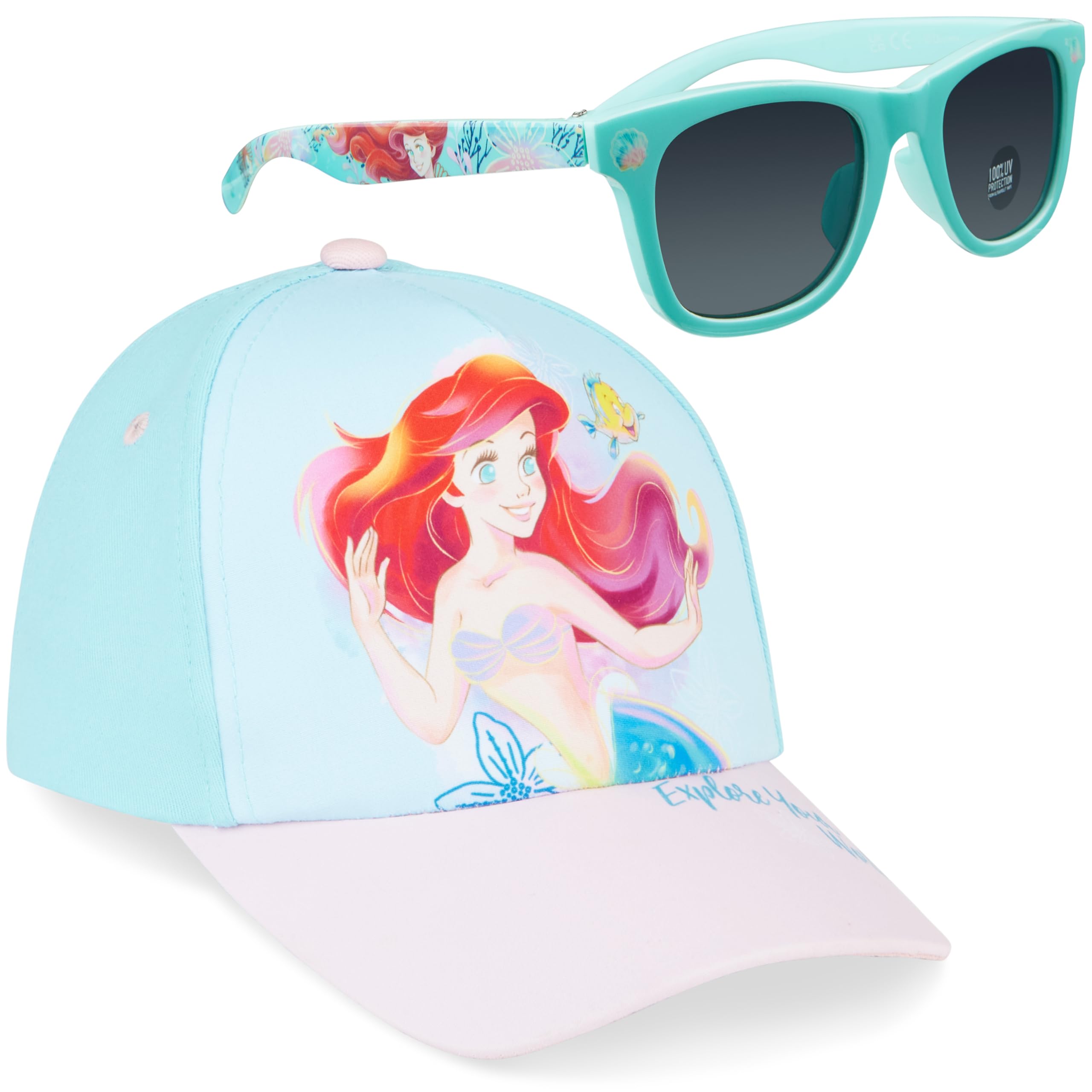 Stitch | Minnie Mouse | Frozen | Ariel Baseball Cap & Sunglasses for Girls, Hat & Sun Glasses with UV 400 Protection