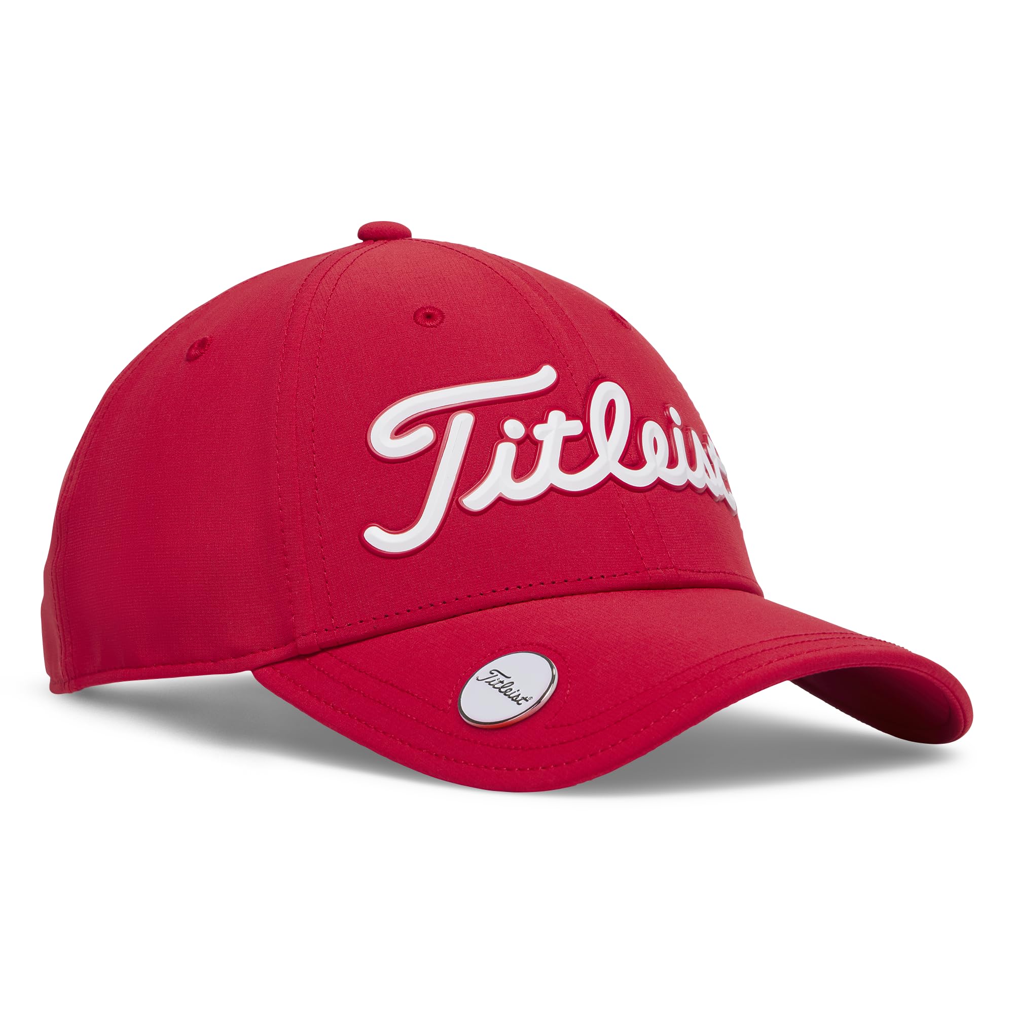 Titleist Players Performance Ball Marker Golf Cap, Red/White, Adjustable