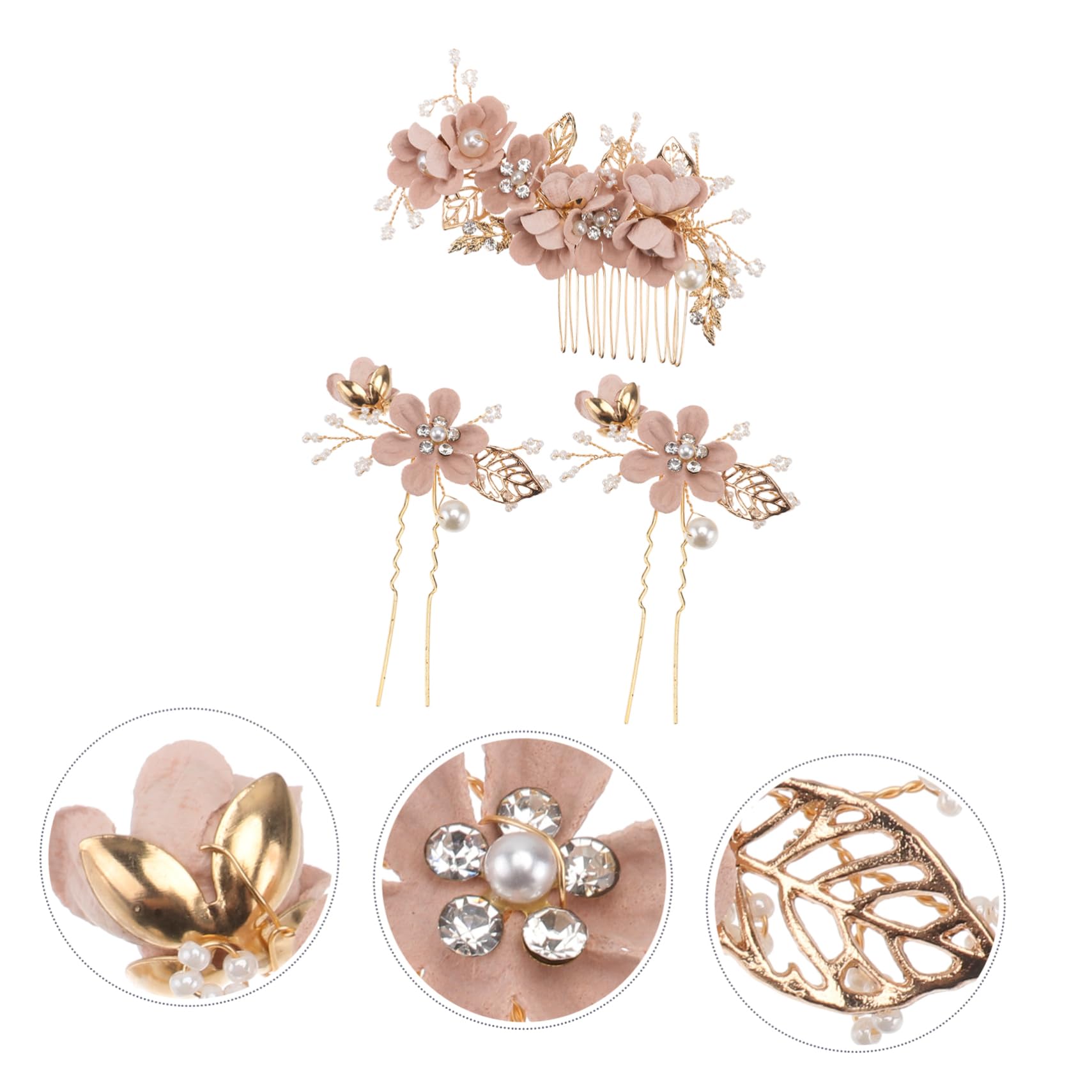 DOITOOL 9pièces Peigne De Mariage Avec Fleurs Et Perles Accessoires De Coiffure Élégants Pour Femmes Et Mariées Pour Cérémonies Soirées Et Photos