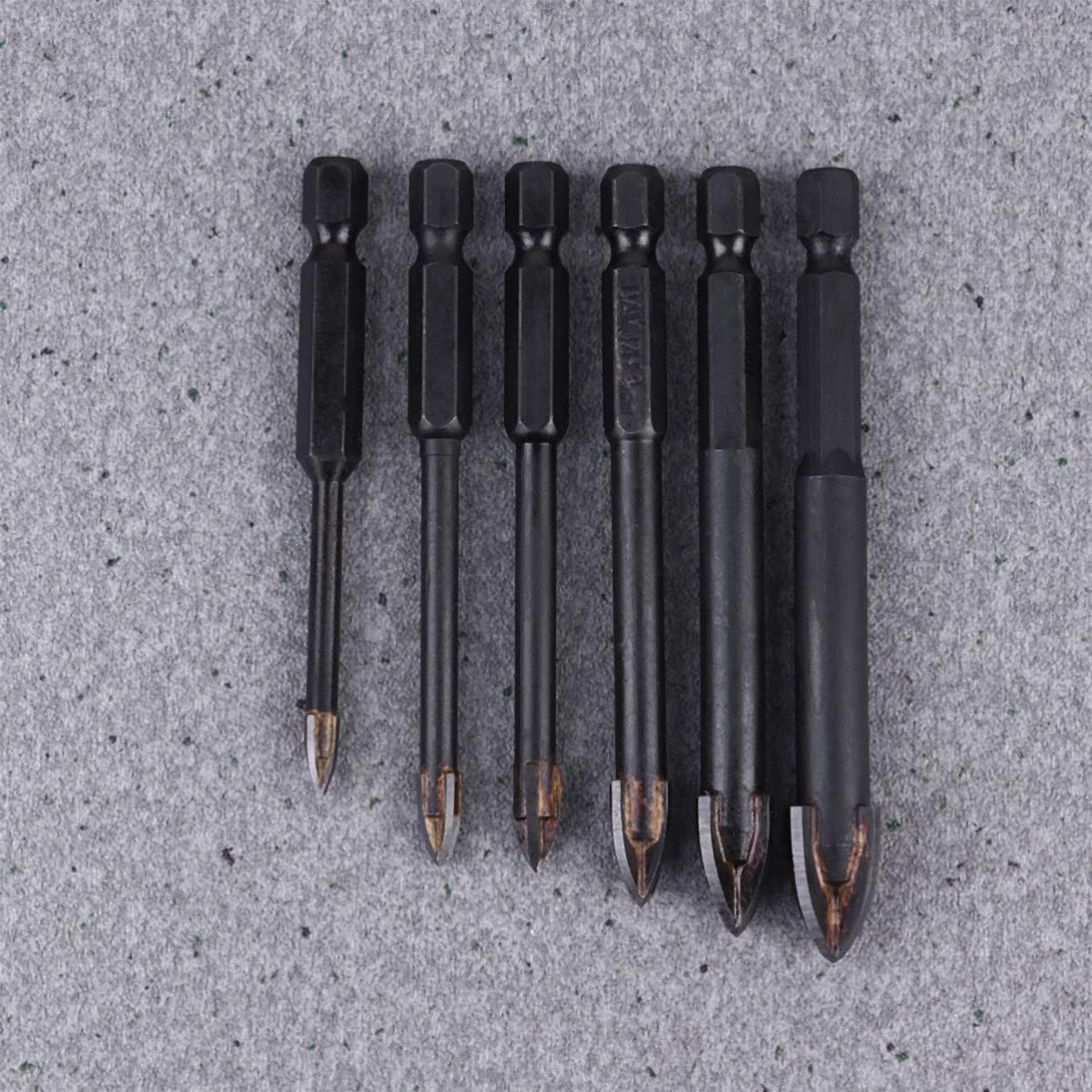 6pcs Triangle Glass Drill Bit Set 12mm 8mm 10mm 4mm 5mm 6mm