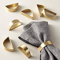 Wonlex Matte Gold Semicircle Stainless Steel Napkin Rings Set of 12 - Modernist Holders for Weddings, Banquets & Elegant Table Settings