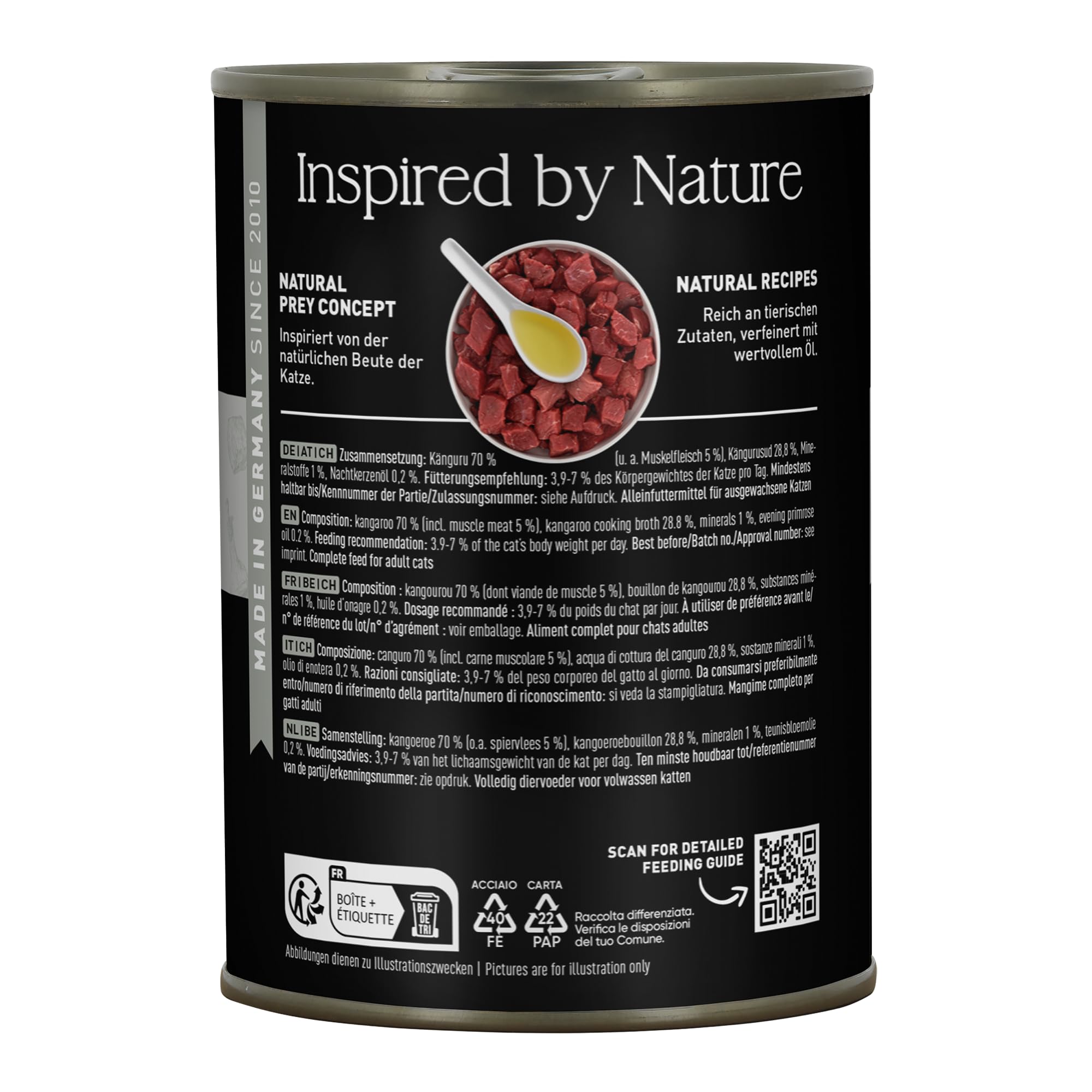 catz finefood Purrrr kangur monoproteina karma dla kotów mokra nr 107, dla kotów wrażliwych na odżywianie, 70% zawartości mięsa, puszka 6 x 400 g