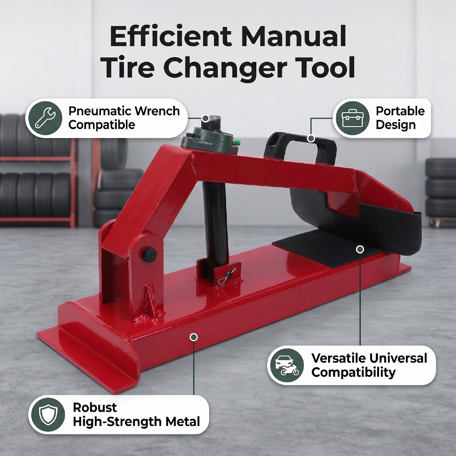 Cambiador de Neumáticos Manual Destalonador Compacto para Automóviles Camiones Remolques Material Fácil de Transportar de Alta Resistencia
