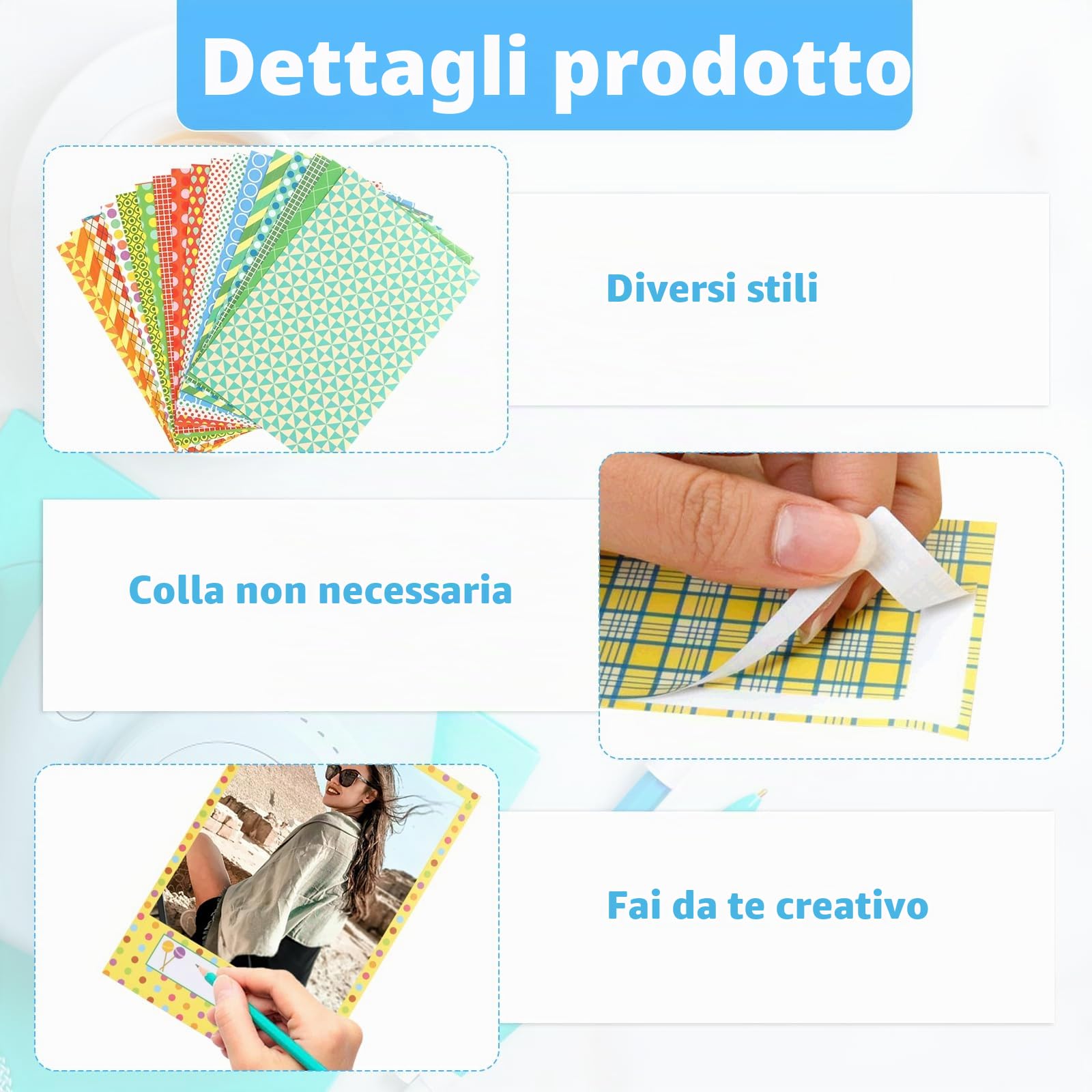 Mini cornici colorate istantanee, 140 pezzi, per fotocamera Polaroid & Fujifilm Instax Mini Film 11 9 8 70 7s fotocamera – La pellicola non è inclusa