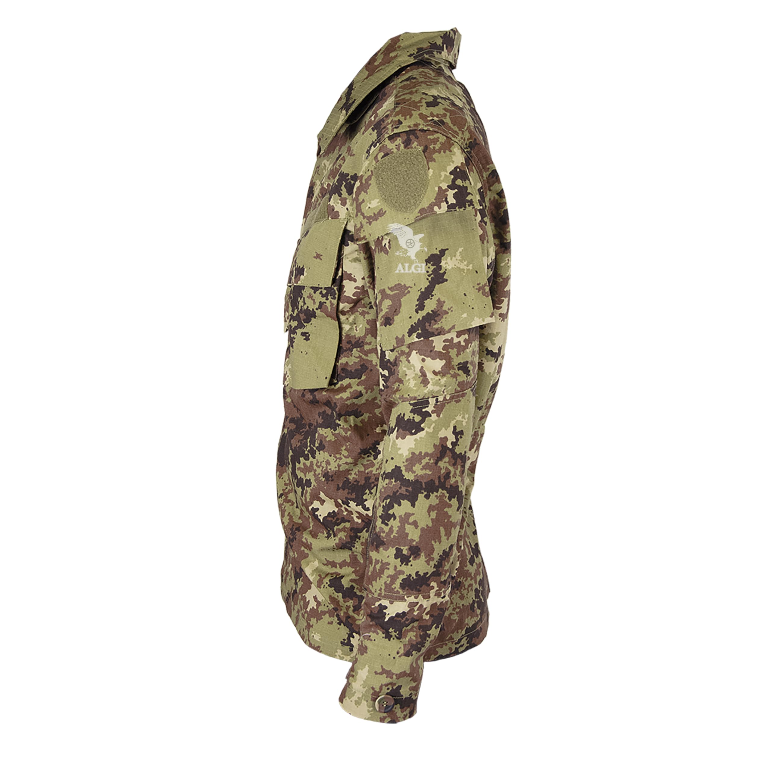 ALGI Completo Tuta Militare da Combattimento Ripstop di Polyfilo Vegetato Mimetico