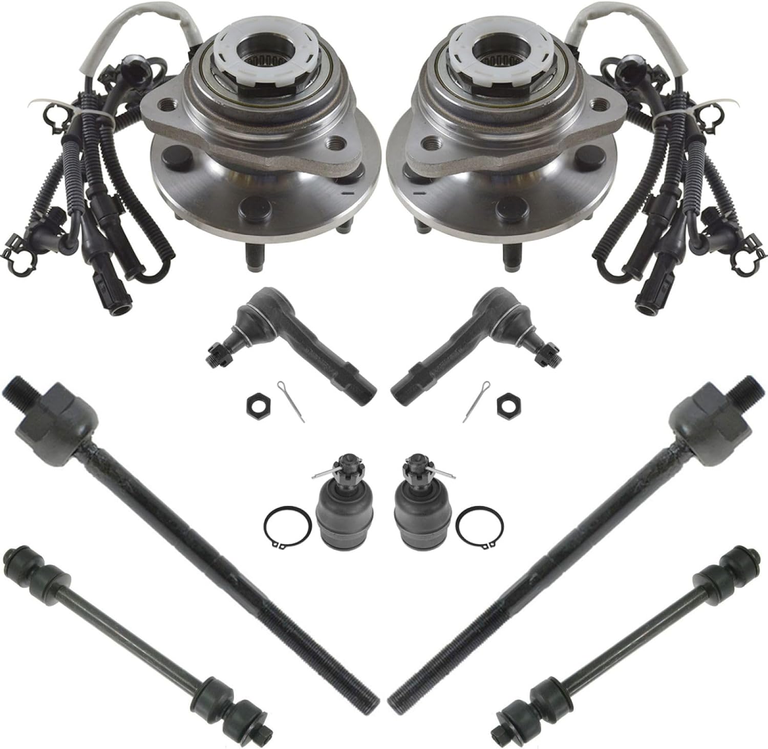 Front Steering,Suspension,& Drivetrain Kit Ball Joint Sway Bar Stabilizer Link Tie Rod Wheel Hub Bearing Assembly Compatible with 1998-2000 Ford Ranger Mazda B4000