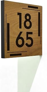 House Number Plaque - Custom House Number Sign - Wood Engraved Sign, Modern Home Decor - Mailbox Number - Double Sided Sign - Stand Out Sign