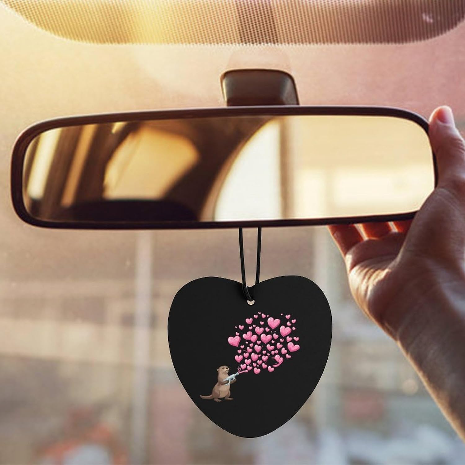 Otter Water Gun Love Car Air Freshener Cute Hanging Aromatherapy Tablets for Car Home Love form