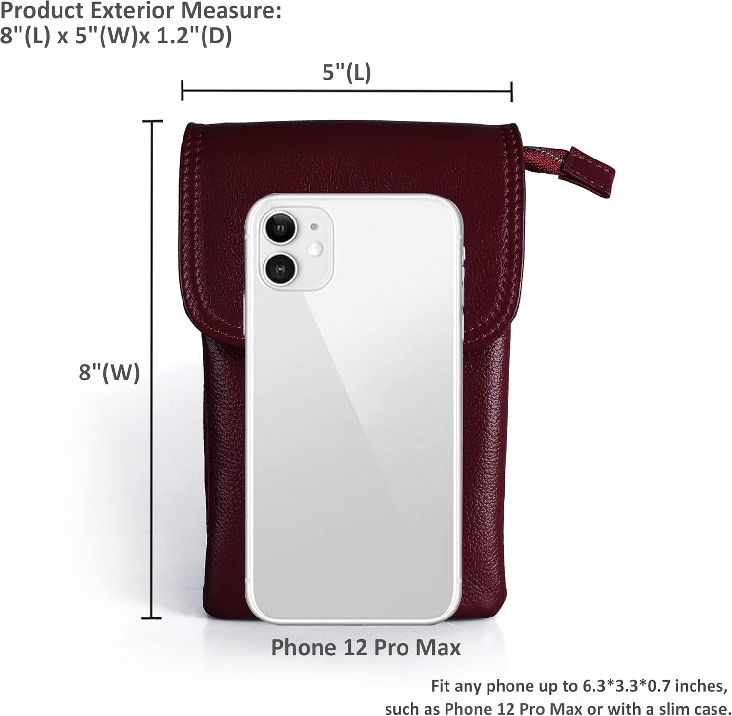 befen Genuine Leather Small Crossbody Bags for Women Cell Phone Bag Cross Body Purses,Silver Zipper - Image 5