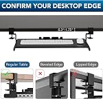 Keyboard Tray Under Desk Pull Out with Extra Sturdy C Clamp Mount System, 27 (33 Including Clamps) x 11 Inch Slide-Out Platform Computer Drawer for Typing