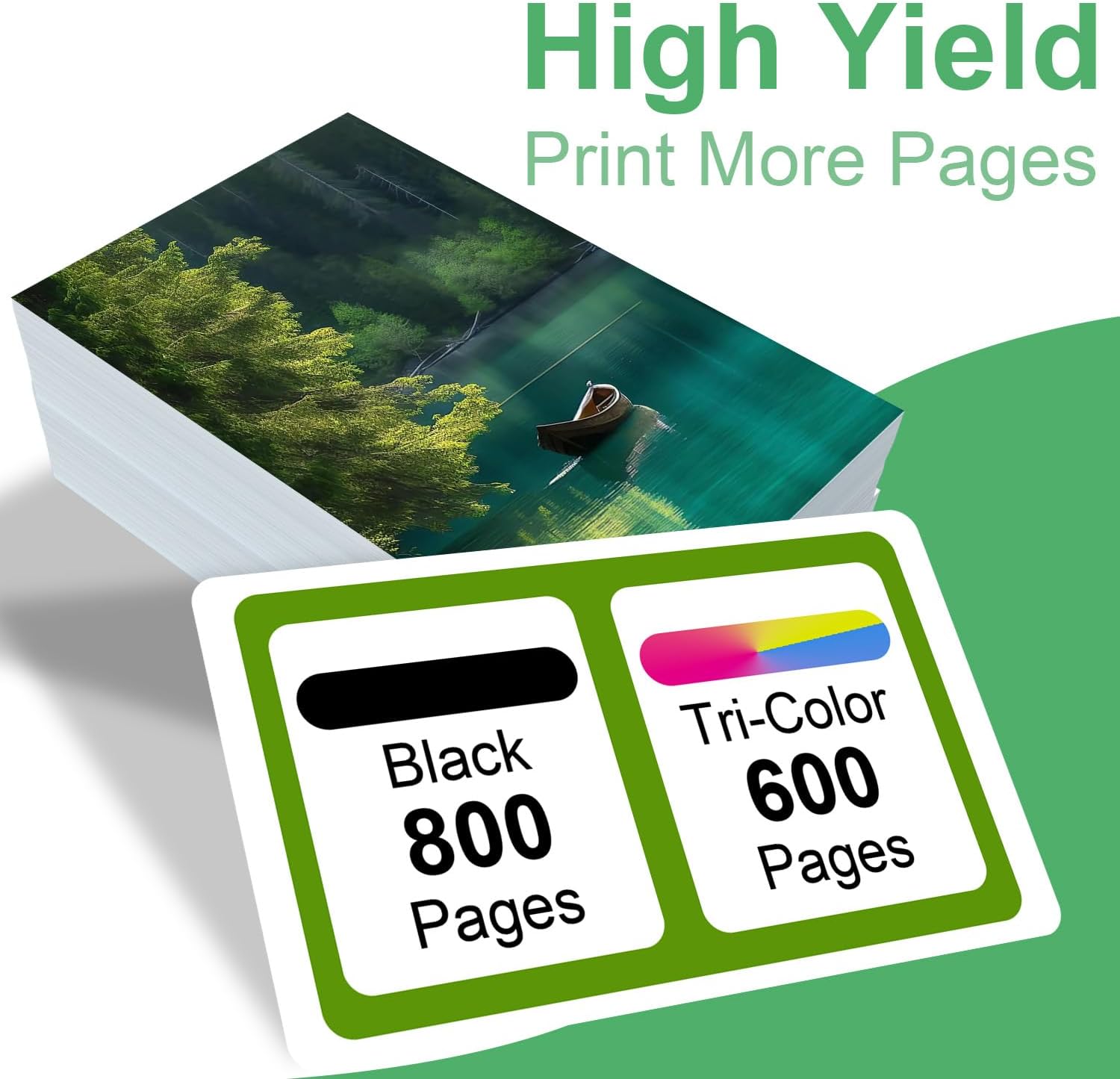 60XL Ink Cartridges for HP Printers Replacement for HP 60 60 XL Combo Pack Work for DeskJet D1660 D2500 D5560 F2400 F4200 F4580; ENVY 100 110 120; PhotoSmart C4600 C4700 Printer (1 Black 1 Tri-Color)