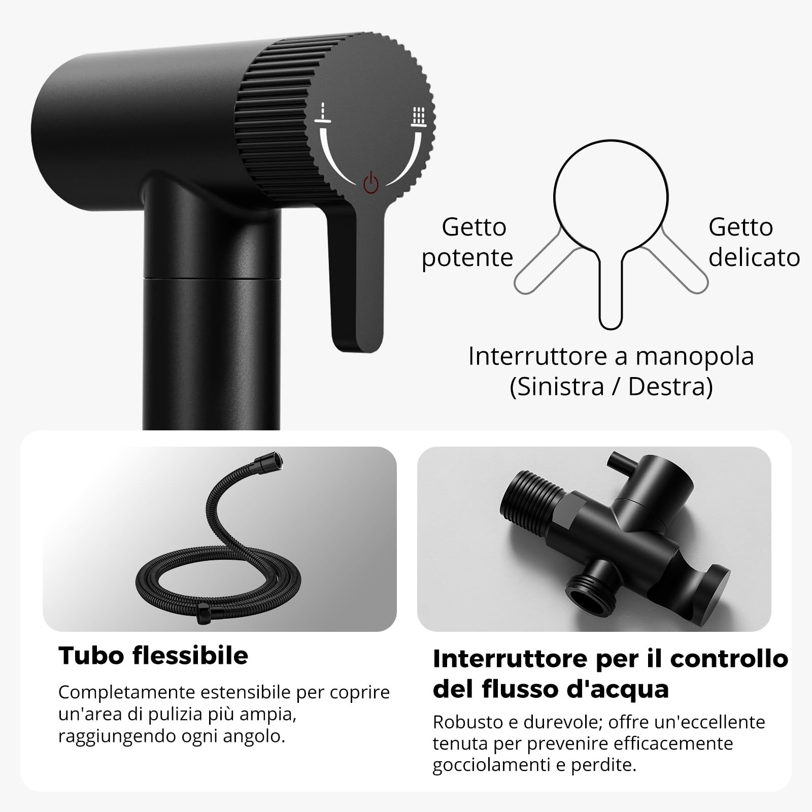 RNPG Doccetta per Bidet Kit,Doccetta a 2 Modalità – Jet e Stream