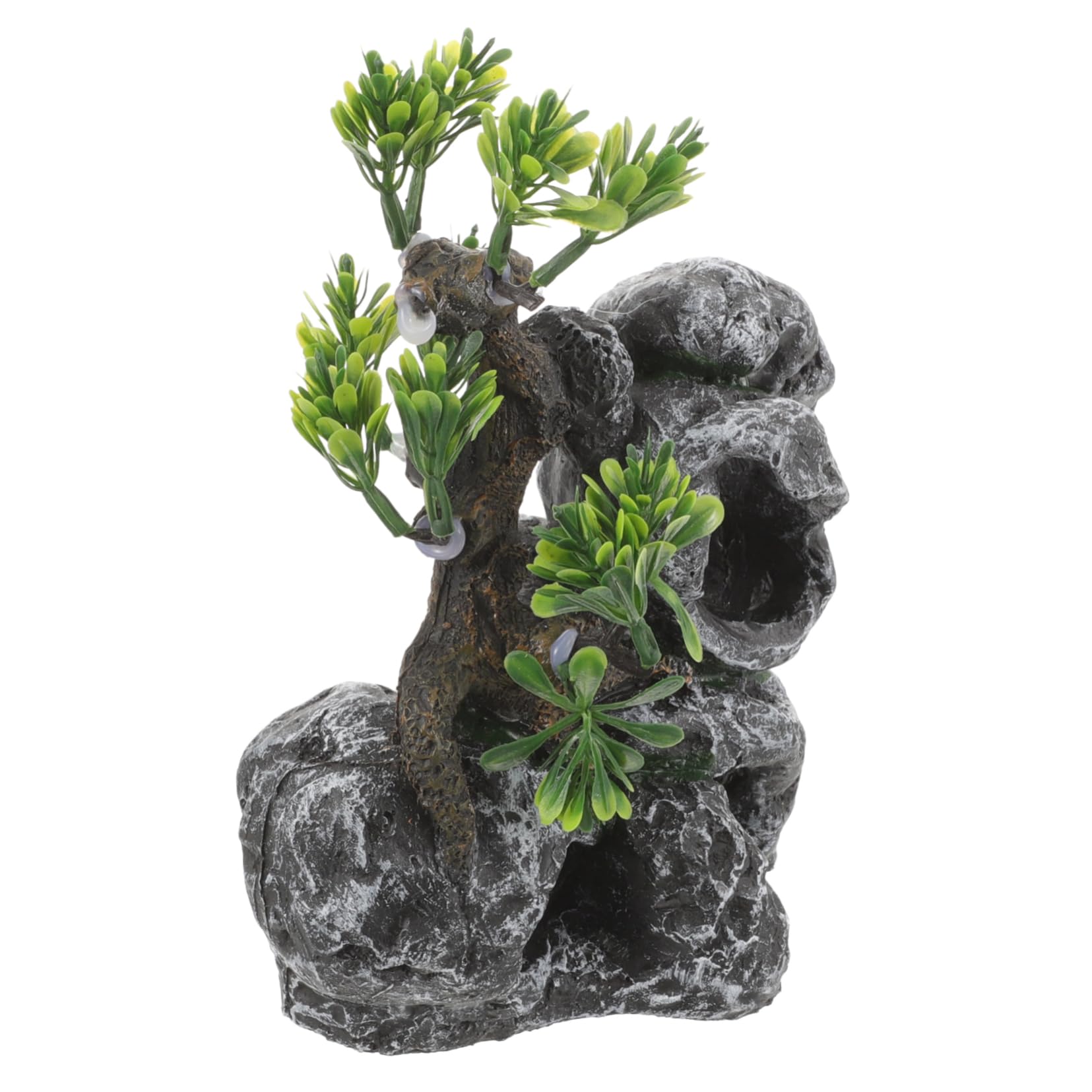 YARNOW 3 Pièces Cachette Aquatique Aquarium Faux Poisson Grenouille décor Chauffage réservoir Filet mangeoire Plantes air océan Usine étang Artificiel Vide Flottant Automatique résine
