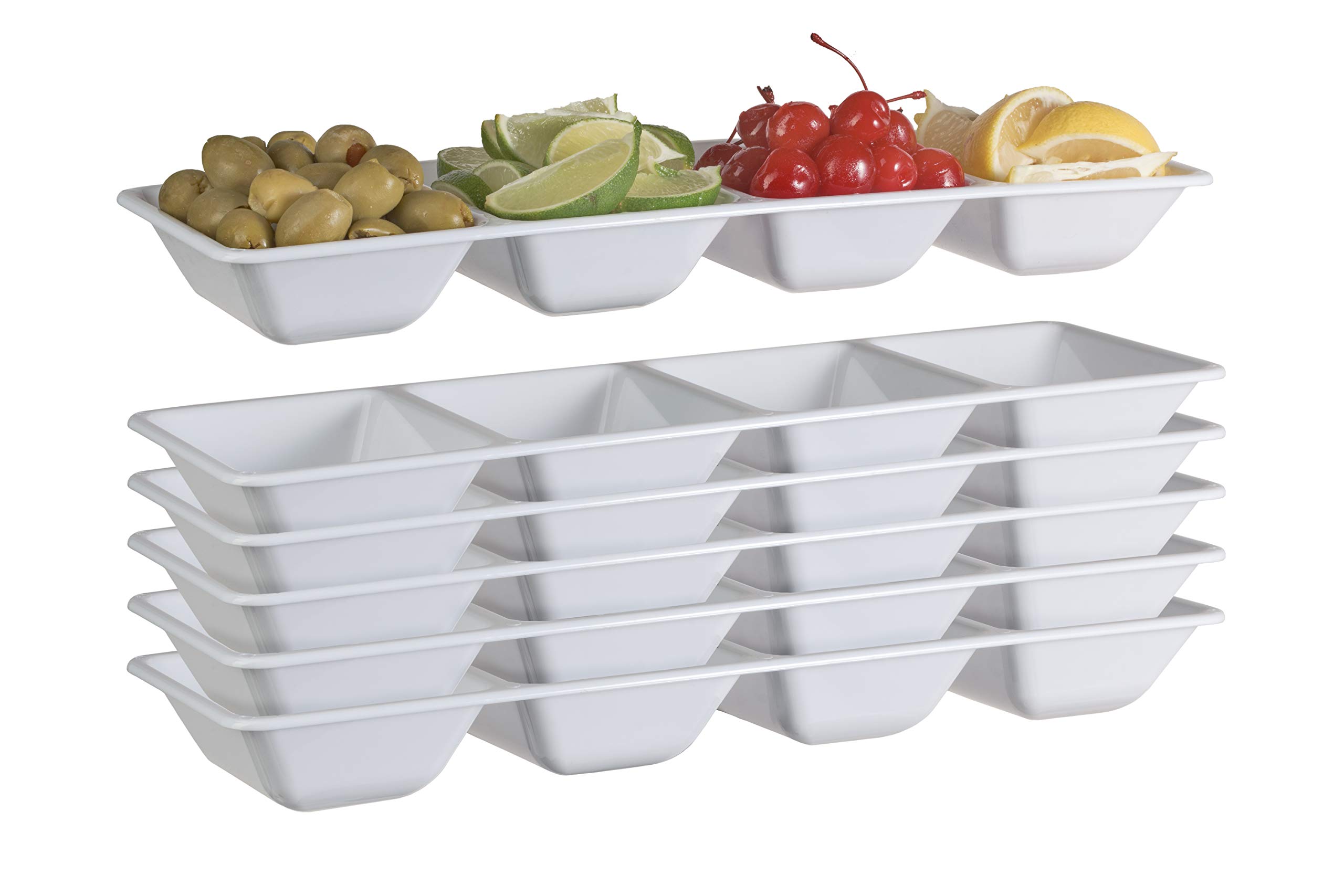 Buy Exquisite 6 Count White Plastic Compartment Tray for Parties Heavy