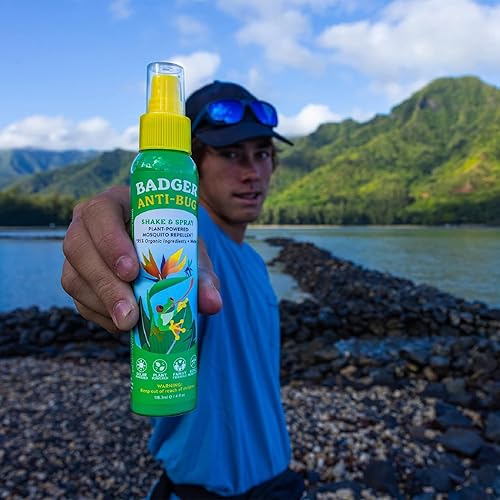 Miniatura 5 de Badger - Agitar y rociar antiinsectos, spray natural sin DEET, respetuoso con el medio ambiente, spray de mosquitos orgánico certificado, ideal