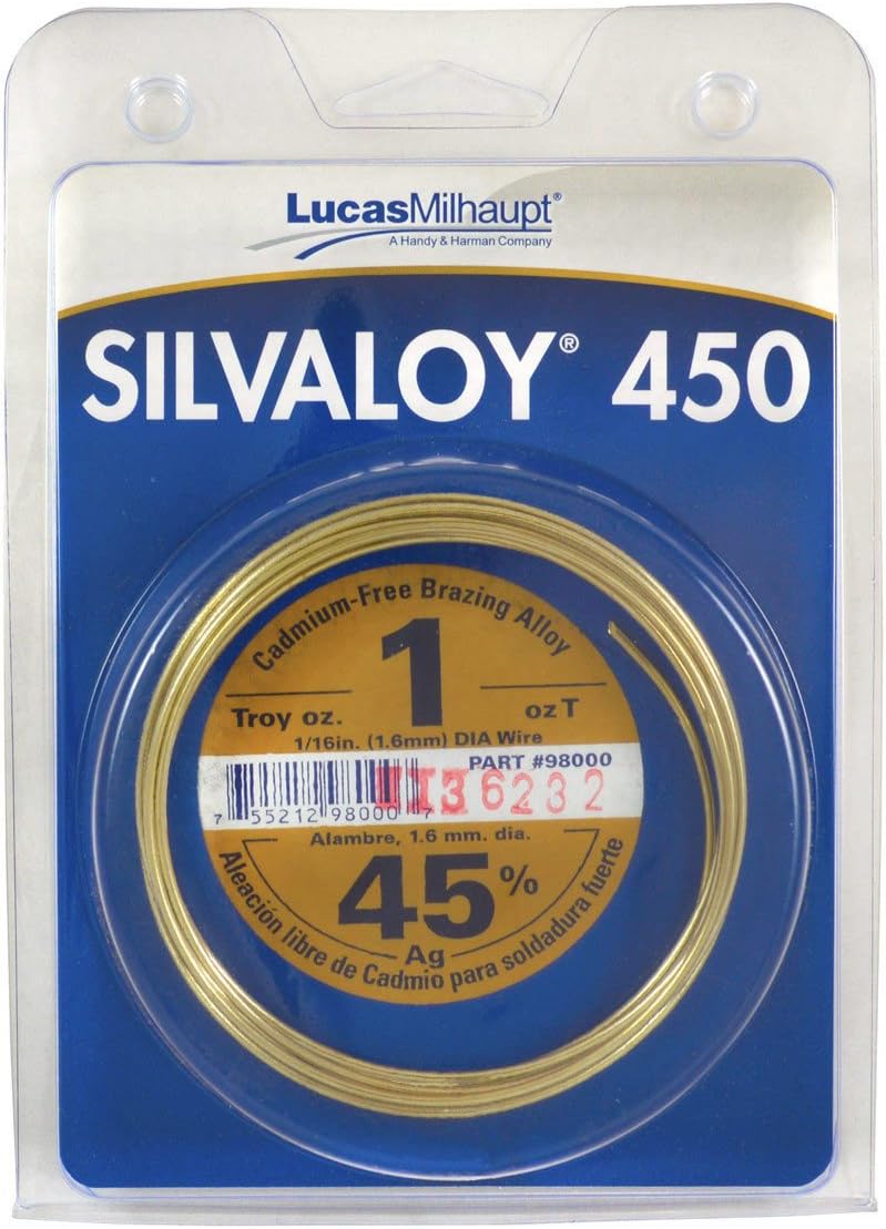 Lucas Milhaupt Silvaloy 450 45%シルバーはんだろう付け合金1オンス 98000