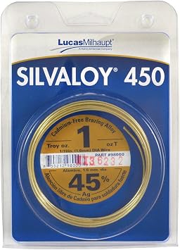 Silvaloy 450 45% Silver Solder Brazing Alloy 1 oz, 98000