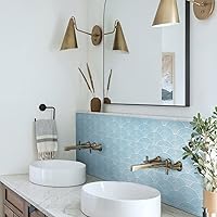 Vista 40 de Calcomanías de vinilo para azulejos de estilo bohemio para despegar y pegar, calcomanías autoadhesivas para azulejos de pared, calcomanías Acero