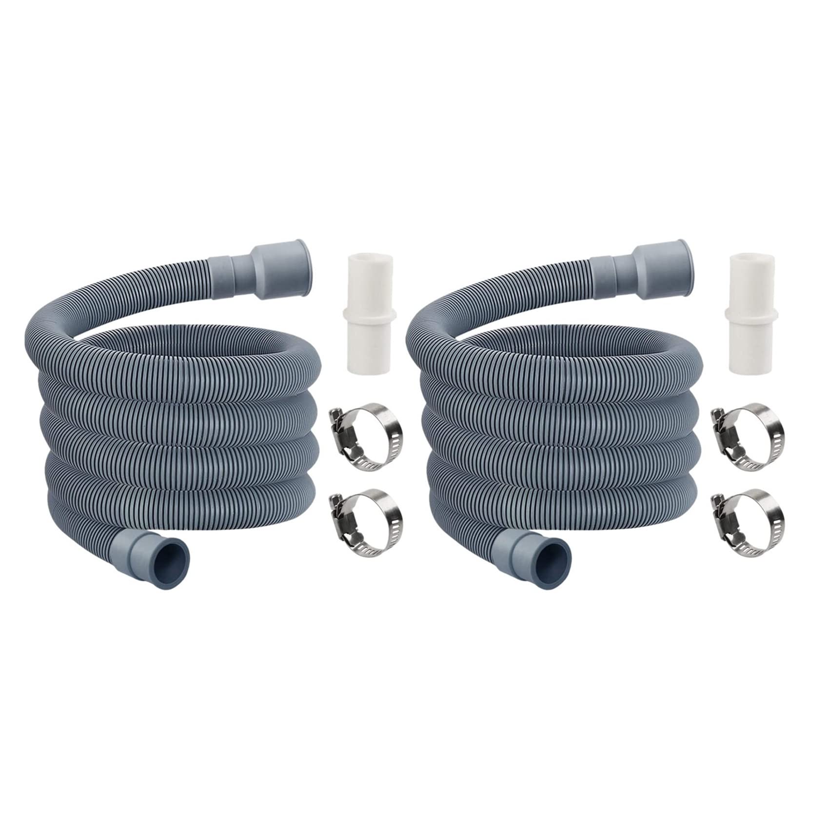resistere ad Alta Pressione e Temperatura estremi 2X raccordi for Tubo di Scarico del Tubo di Scarico della Lavatrice Automatica del Tamburo, 1,5 Metri