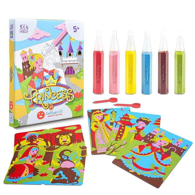 Sabbiarelli - Kit Princess 5+ - Set de Sand Art de Princesas
