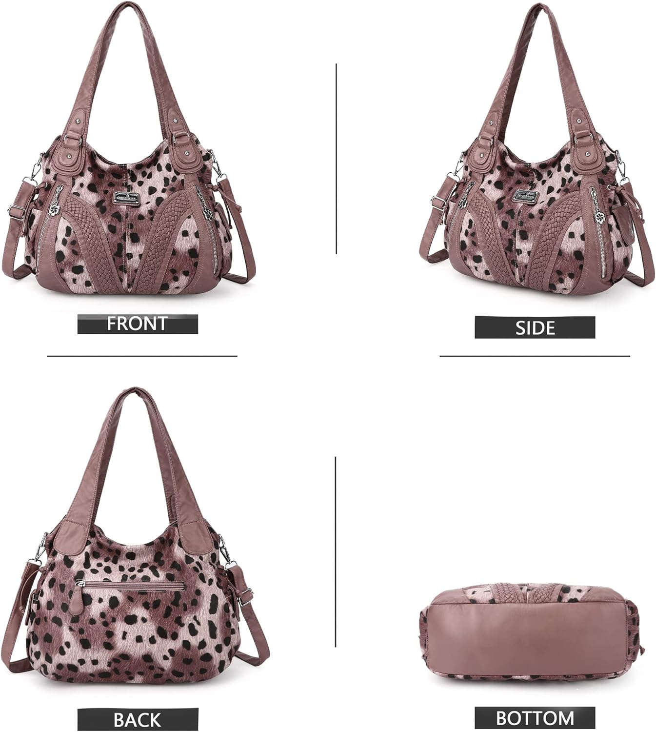 Purses and Handbags Women Fashion Tote Bag Shoulder Bags Top Handle Satchel Purses Washed Synthetic Leather Handbag - Image 3