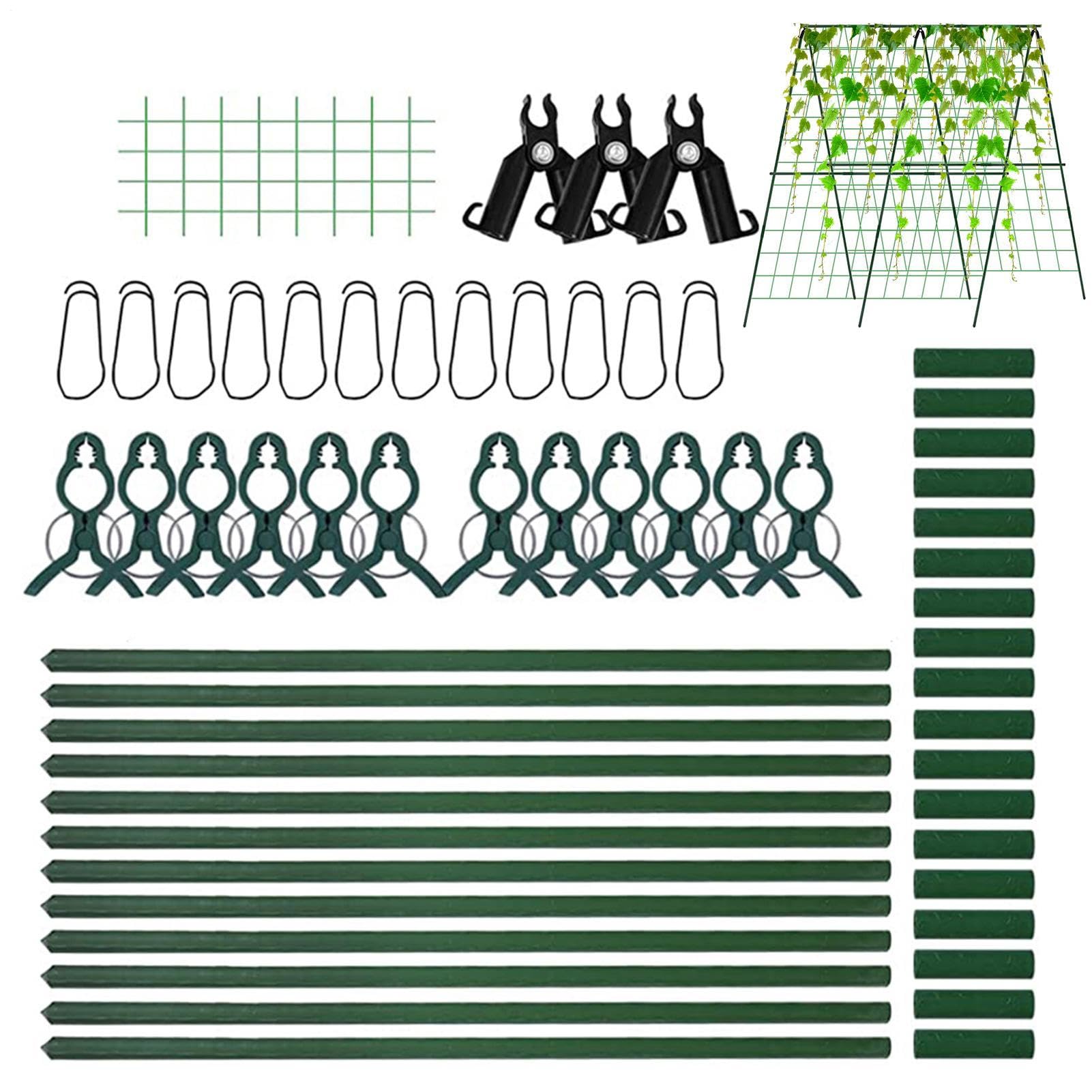 Enrejado de pepino, 48 x 48 pulgadas, enrejado de soporte para plantas con | marco en A, plegable, soporte de cultivo para plantas trepadoras, pepinos, verduras