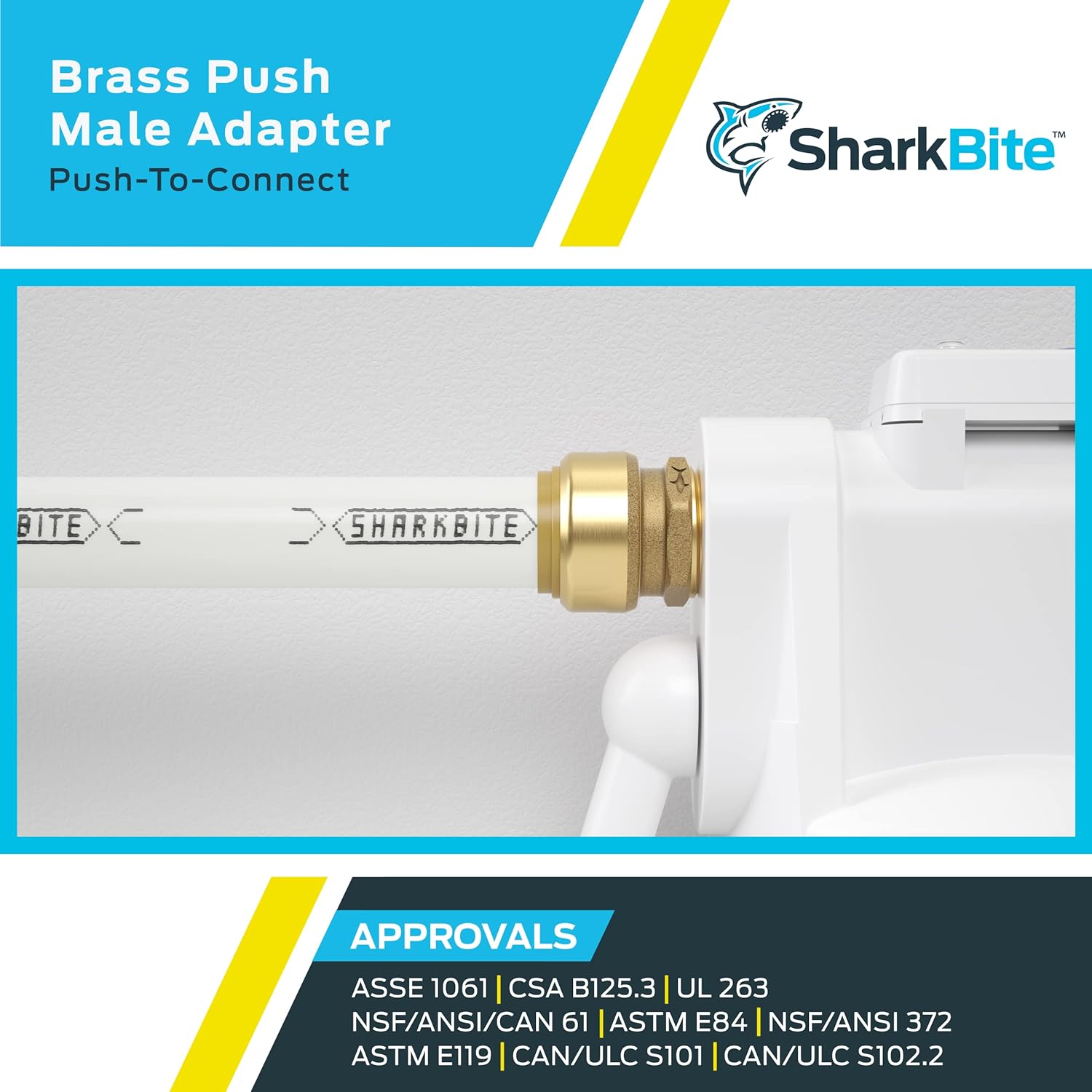 SharkBite 3/4 x 1 Inch MNPT Adapter, Push to Connect Brass Plumbing Fitting, PEX Pipe, Copper, CPVC, PE-RT, HDPE, U139LFA