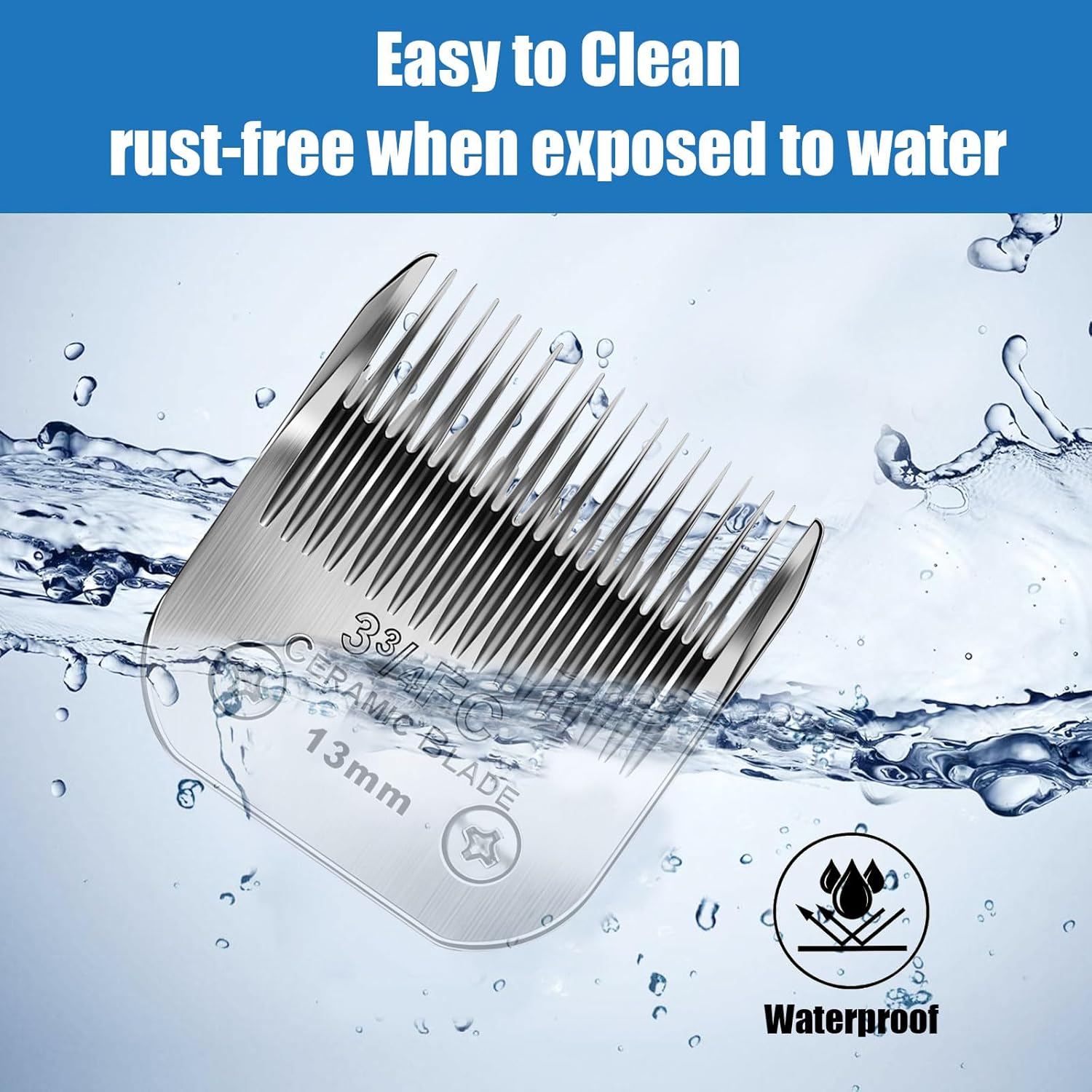 Dog Grooming Replacement Blades Compatible with Andis Dog Clipper, Dog Clipper Blades Compatible with Oster A5,Wahl KM-10 Series Dog Clipper,3FC Blades (13mm)