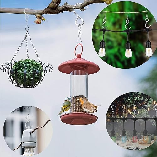 Miniatura 5 de 24 ganchos giratorios para colgar, acero inoxidable con rotación de 360 grados para colgar campanillas de viento, plantas, comedero de pájaros,