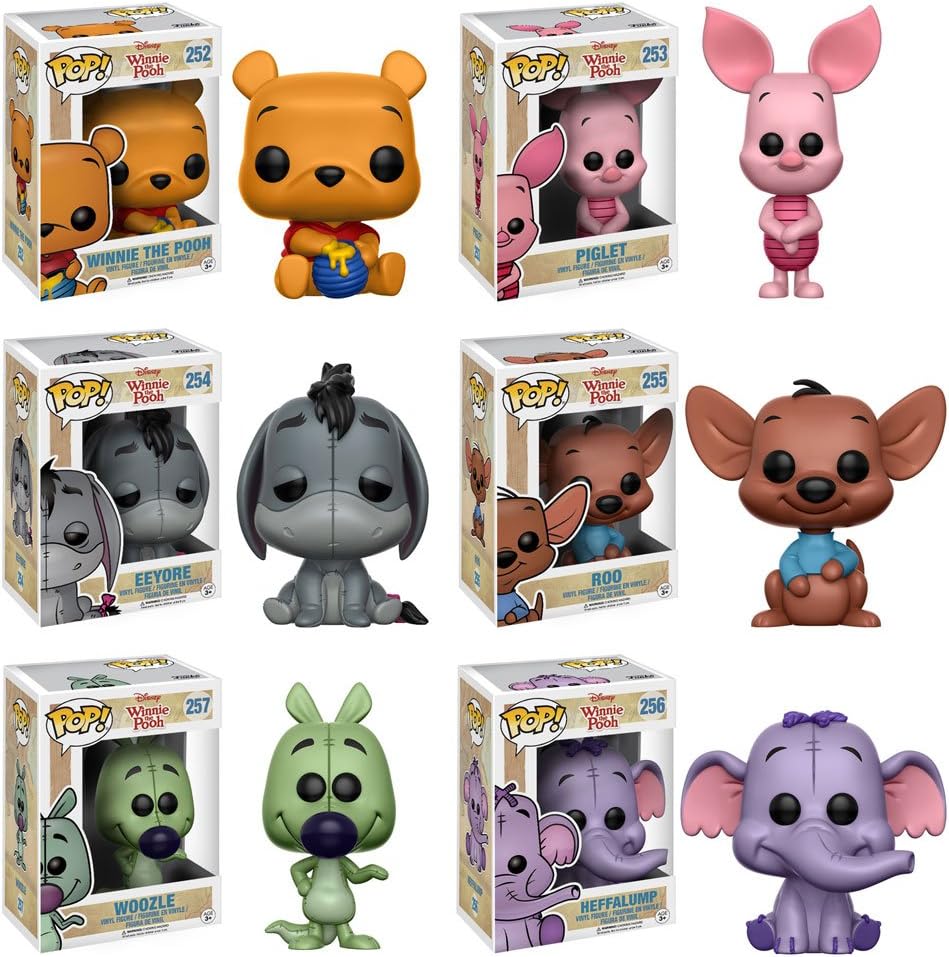 Winnie Pop! Disney the Pooh Piglet, Eeyore, Roo, Heffalump, Woozleand and Pooh Bear himself! Set of 6