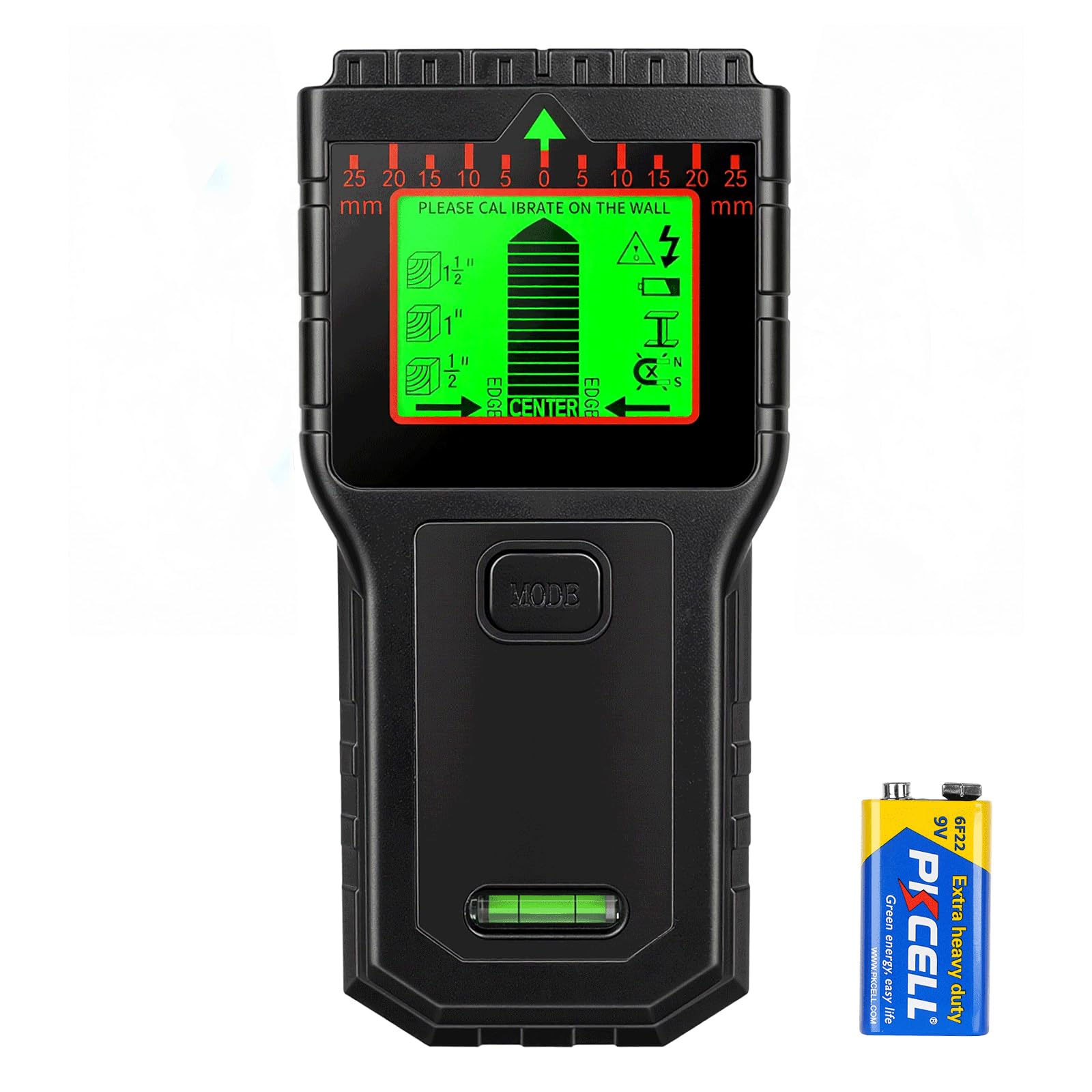 Stud Finder Wall Scanner 8 in 1 Electronic Stud Detector Finder with LCD Display & Audio Alarm, Stud Sensor Edge Center Finding for Wood AC Wire Metal Studs Joist Pipe Detection (Black)