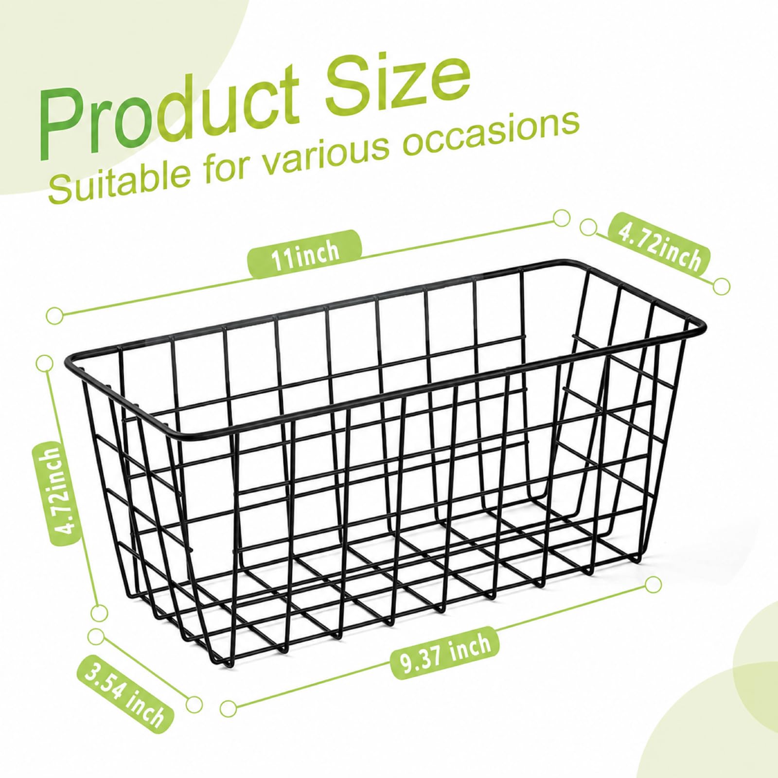 ZUSHALLMY 4 Stück hängende Küchenkörbe, selbstklebender Draht-Wand-Aufbewahrungskorb, ohne Bohren, hängende Obstkörbe, Schranktür-Organizer für Küche, Badezimmer, Speisekammer, Upgrade, supergroßer