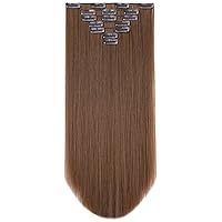 Vista 56 de Extensiones de cabello, con clip, cabello sintético, 22 pulgadas (55.88 cm), lacio, para mujeres y niñas, 18 pulgadas (45.72 cm), rizado, cobertura