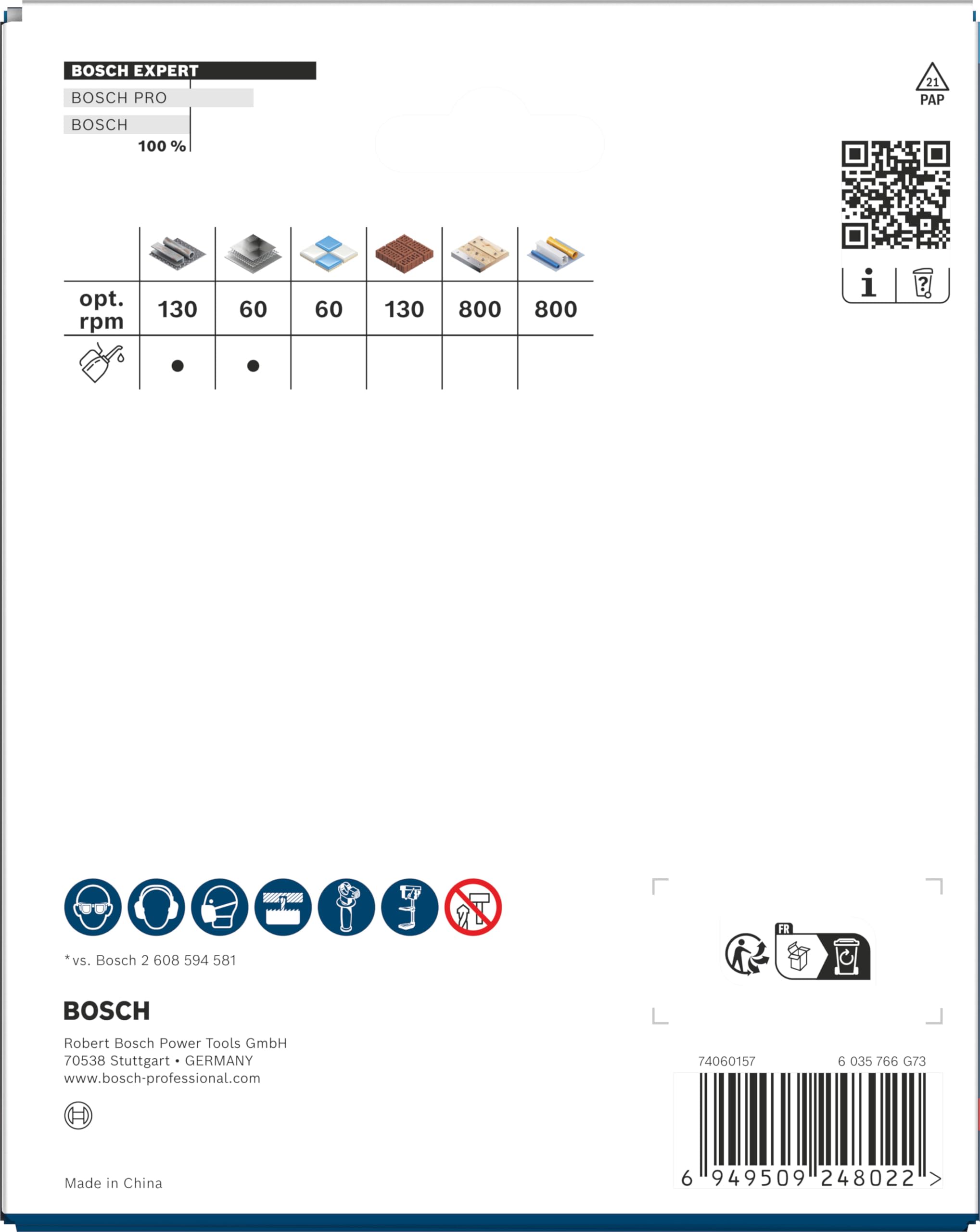 Bosch 1x Sega a tazza EXPERT Multi Material Power Change Plus (per Legno con metallo, Mattone, Ø 127 mm, Professional Accessorio Trapanoi)