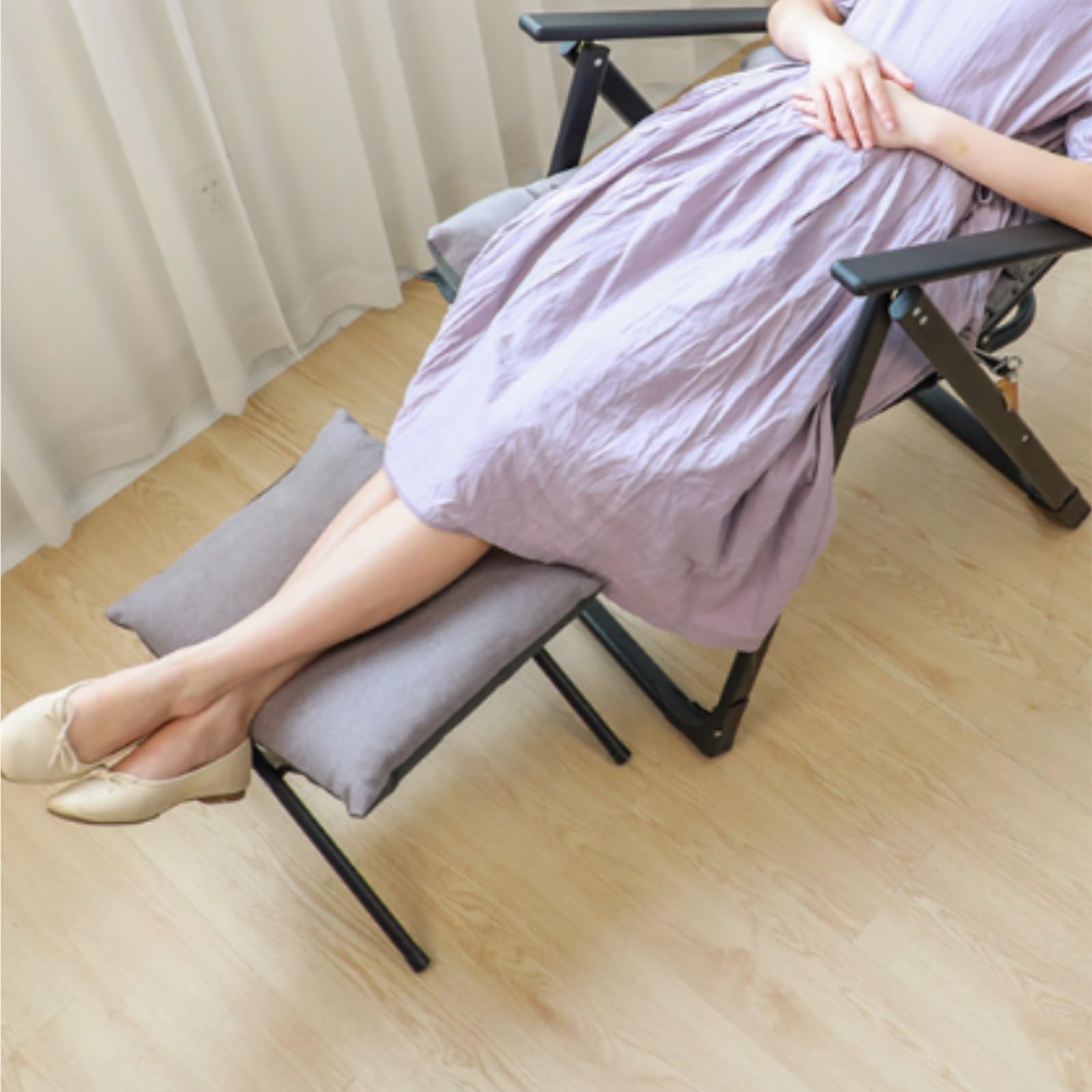 Ottomana Salón Reposapiés Plegable con Cojín Grueso, Multifuncional, Portátil Asiento Extra(Black)