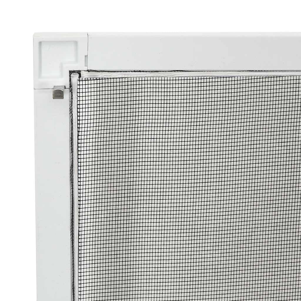 für Fenster Weiß 100x120 cm mit Aluminiumrahmen, zuschneidbares Mückengitter für Schlafzimmer, Wohnzimmer, Balkon, selbstklebend, ohne Bohren, mit Montagezubehör