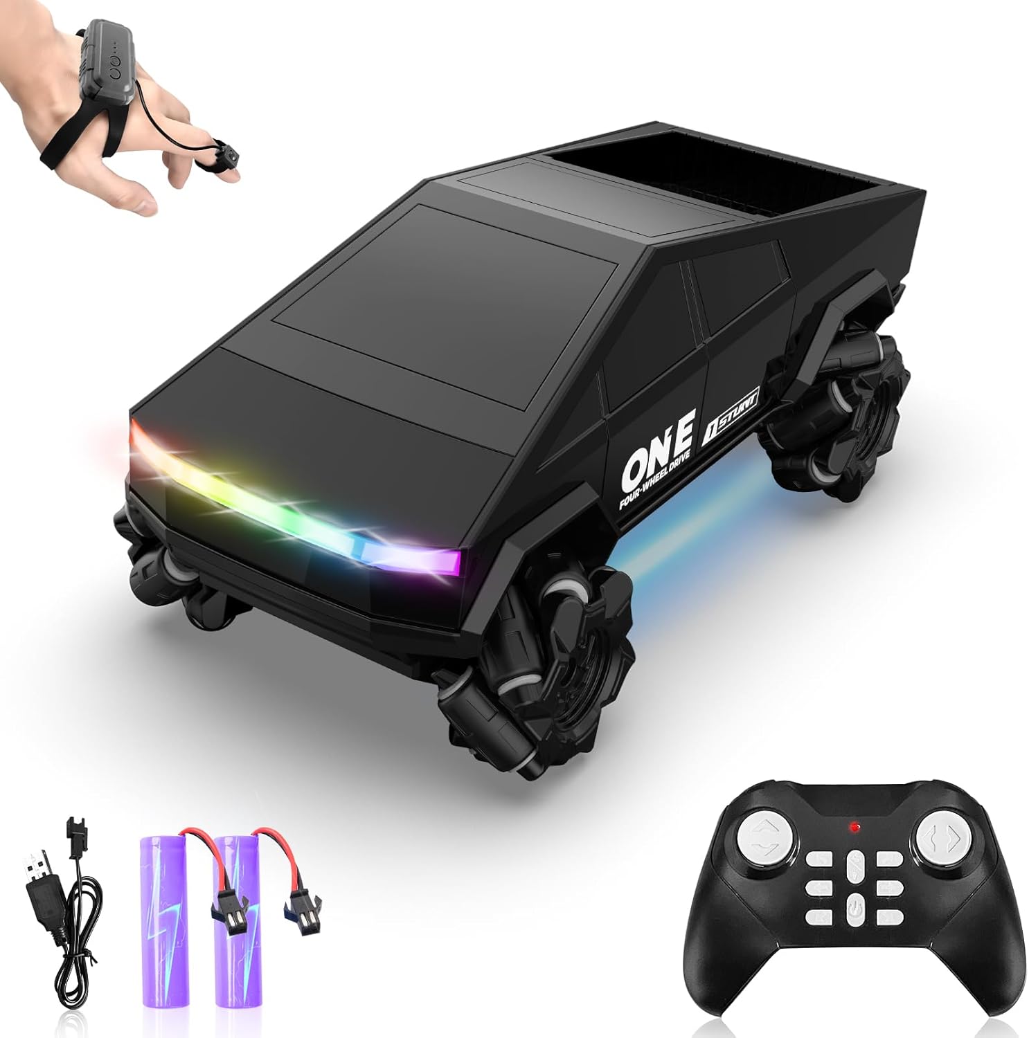 Gesture Sensing RC Stunt Car Toys for 6-12 Years Old Boys Girls, 1/28 Scale 4WD RC Drift Car, 2.4Ghz RC Cars, Seven Light Modes Hand Controlled 360°Rotating Cool Birthday Gifts for Kids