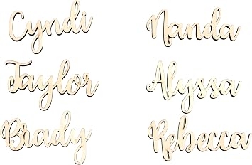 Customized Wooden Nameplate for Venue Settings, Personalized Venue Cards for Weddings, Wedding Showers, and Events, Laser Cut Seat Cards