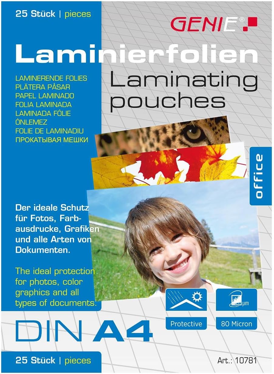 Fellowes Apex A4 Laminating Pouches, Glossy Finish, 100 Sheets Light