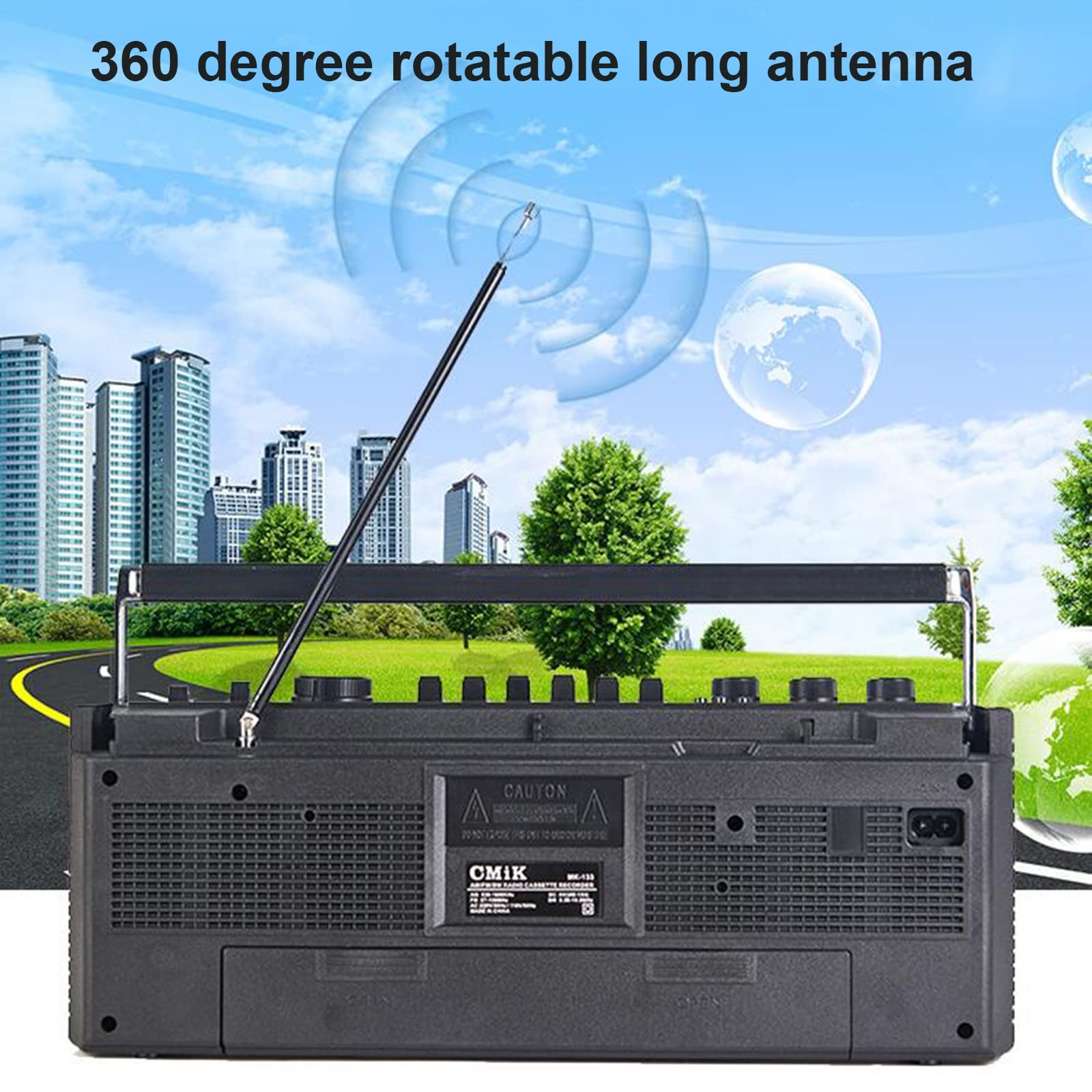 Antyczny magnetofon - czterozakresowe radio FM/AM/SW1/SW2 - SD/USB magnetofon o dużej mocy,Red